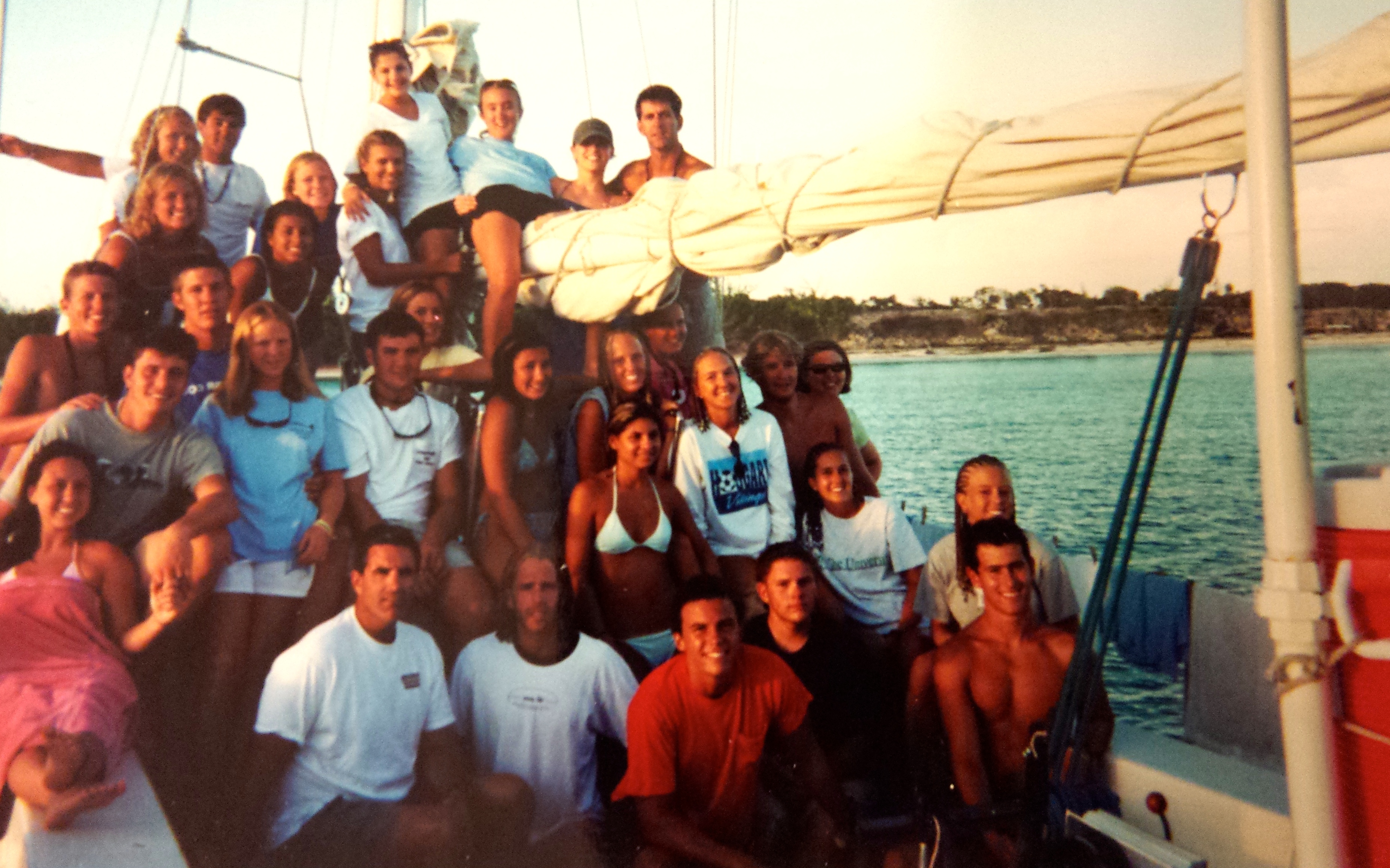 My shipmates; taken just before sunset on out last night Summer 2000