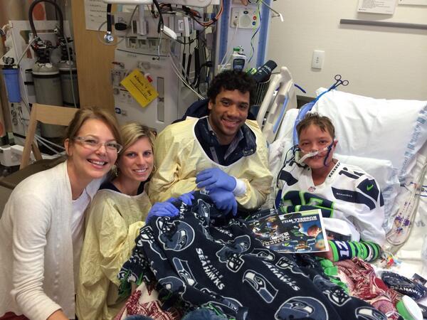 Russell and his wife Ashton at Seattle Children's Hospital