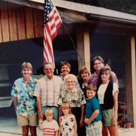 Our family's Fourth circa 1989 - Greg, Paw Paw, Larry, Grandma, Trish, Dad, Mom (back) - Mark, Liz (cousin), Matt (front)